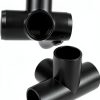 QWORK 1" 4-Way Elbow PVC Fitting Pack of 8 Black Furniture Grade-3