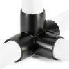 QWORK 1" 4-Way Elbow PVC Fitting Pack of 8 Black Furniture Grade-2