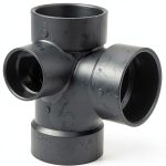 5871 3X3X3X2 HUB TEE W/90 Left Inlet ABS NIBCO Tee Fitting 3x3x3x2 in-0