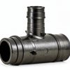 Poly Pex-A Expansion Tee Fitting 1" x 1" x 1/2", F1960 Tee 1 Inch x 1 Inch x 1/2 Inch Expansion Barb Connections, Plastic Pipe Fitting for use with Pex-A Tubing (Pack of 5)-1