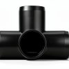 QWORK 1" 4-Way Elbow PVC Fitting Pack of 8 Black Furniture Grade-5