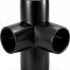 QWORK 1" 4-Way Elbow PVC Fitting Pack of 8 Black Furniture Grade-1