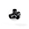 QWORK 1" 4-Way Elbow PVC Fitting Pack of 8 Black Furniture Grade-6