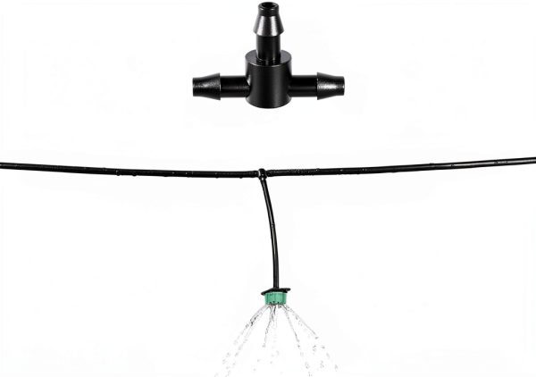 Drip Irrigation Connector 1/4 inch Barbed Tee Cozyou 30pcs Black-2