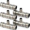Poly Pex-A Expansion Tee Fitting 1" x 1" x 1/2", F1960 Tee 1 Inch x 1 Inch x 1/2 Inch Expansion Barb Connections, Plastic Pipe Fitting for use with Pex-A Tubing (Pack of 5)-0