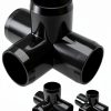 FORMUFIT 1-1/2" 4-Way Tee PVC Fitting Black 1.900" Socket - Pack of 4-0