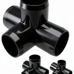 FORMUFIT 1-1/2" 4-Way Tee PVC Fitting Black 1.900" Socket - Pack of 4-0