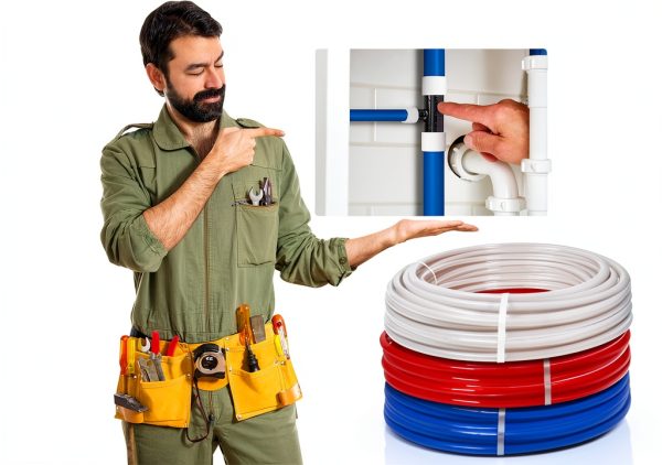 Poly Pex-A Expansion Tee Fitting 1" x 1" x 1/2", F1960 Tee 1 Inch x 1 Inch x 1/2 Inch Expansion Barb Connections, Plastic Pipe Fitting for use with Pex-A Tubing (Pack of 5)-6