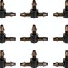 Drip Irrigation Connector 1/4 inch Barbed Tee Cozyou 30pcs Black-0