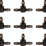 Drip Irrigation Connector 1/4 inch Barbed Tee Cozyou 30pcs Black-0