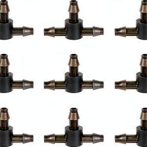 Drip Irrigation Connector 1/4 inch Barbed Tee Cozyou 30pcs Black-0